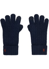 Ralph Lauren Polo Polo Ralph Lauren Navy Cable Knit Gloves