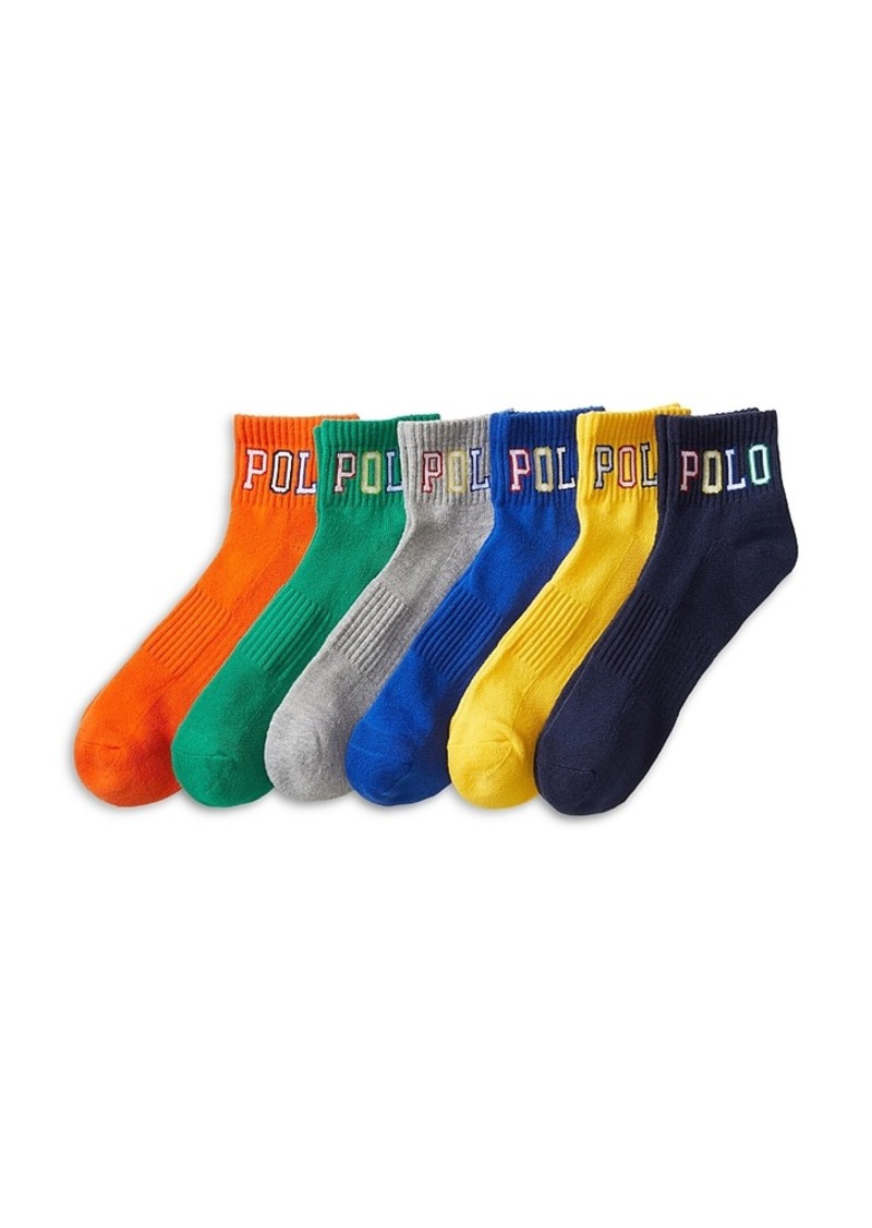 Ralph Lauren Polo Polo Ralph Lauren Outlined Logo Quarter Socks - 6 pk.