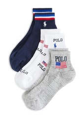 Ralph Lauren Polo Polo Ralph Lauren Performance Quarter Socks, Pack of 3