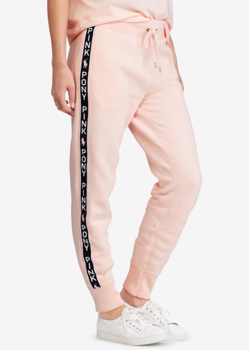 pink pony fleece jogger