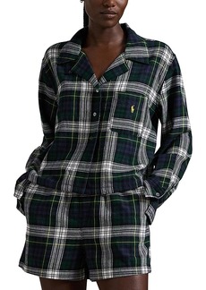 Ralph Lauren: Polo Polo Ralph Lauren Plaid Cotton Flannel Short Sleeve Sleep Set