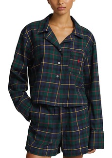 Ralph Lauren: Polo Polo Ralph Lauren Plaid Cotton Flannel Short Sleeve Sleep Set