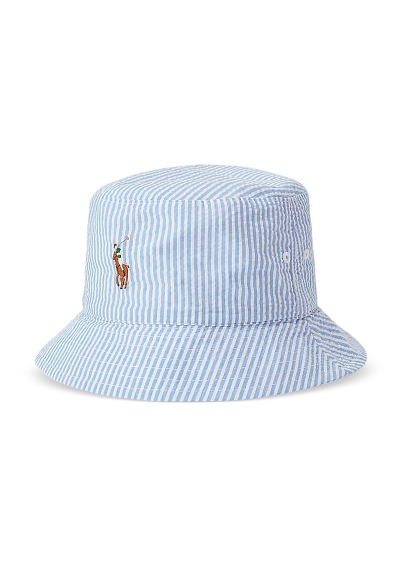Ralph Lauren Polo Polo Ralph Lauren Reversible Cotton Seersucker Bucket Hat