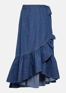 Ralph Lauren: Polo Polo Ralph Lauren Ruffled cotton chambray wrap skirt