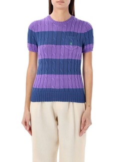 Ralph Lauren: Polo POLO RALPH LAUREN Striped cable-knit short sleeve sweater