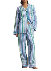 Ralph Lauren: Polo Polo Ralph Lauren Striped Seersucker Long Sleeve Pajama Set