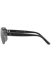 Ralph Lauren Polo Polo Ralph Lauren Sunglasses, PH3122 59 - MATTE DARK GUNMETAL/LIGHT GREY MIRROR BL