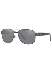 Ralph Lauren Polo Polo Ralph Lauren Sunglasses, PH3122 59 - MATTE DARK GUNMETAL/LIGHT GREY MIRROR BL