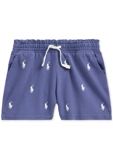 Ralph Lauren: Polo Polo Ralph Lauren Toddler & Little Girls Stretch Colorblocked Logo-Print Mesh Shorts - Blue