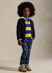 Ralph Lauren: Polo Polo Ralph Lauren Toddler and Little Boys Cable Cotton Hooded Full-Zip Sweater - Rl Navy