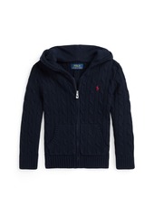 Ralph Lauren: Polo Polo Ralph Lauren Toddler and Little Boys Cable Cotton Hooded Full-Zip Sweater - Rl Navy