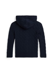 Ralph Lauren: Polo Polo Ralph Lauren Toddler and Little Boys Cable Cotton Hooded Full-Zip Sweater - Rl Navy