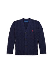 Ralph Lauren: Polo Polo Ralph Lauren Toddler and Little Boys Cable-Knit Cotton V-Neck Cardigan Sweater - Andover Heather