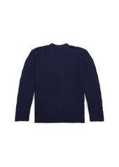 Ralph Lauren: Polo Polo Ralph Lauren Toddler and Little Boys Cable-Knit Cotton V-Neck Cardigan Sweater - Andover Heather