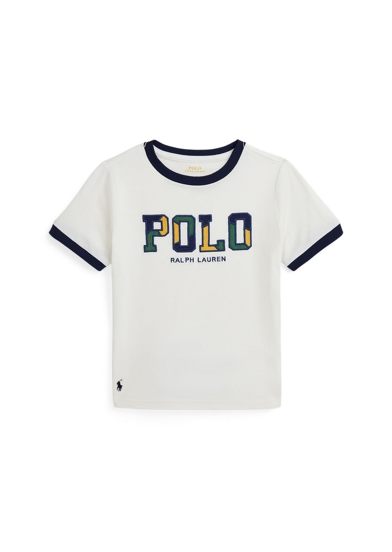 Ralph Lauren: Polo Polo Ralph Lauren Toddler and Little Boys Corduroy-Logo Cotton Jersey Tee - White