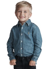 Ralph Lauren: Polo Polo Ralph Lauren Toddler and Little Boys Cotton Chambray Shirt - Light Blue