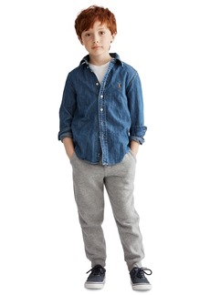 Ralph Lauren: Polo Polo Ralph Lauren Toddler and Little Boys Cotton Chambray Shirt - Dark Blue