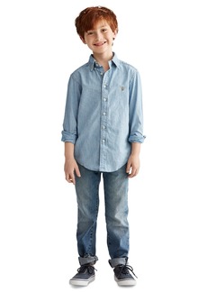 Ralph Lauren: Polo Polo Ralph Lauren Toddler and Little Boys Cotton Chambray Shirt - Light Blue