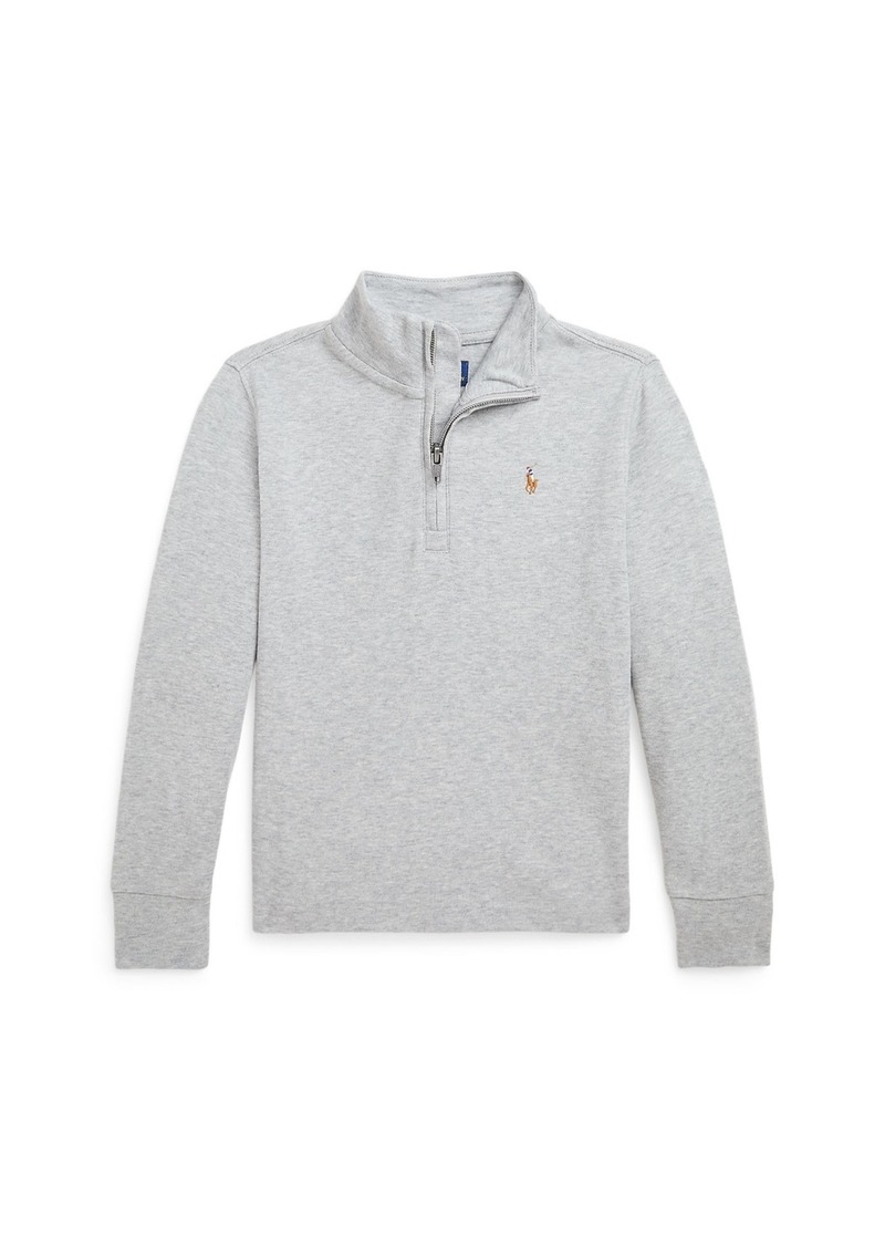 Ralph Lauren: Polo Polo Ralph Lauren Toddler and Little Boys Cotton Interlock Quarter-Zip Pullover shirt - Andover Heather