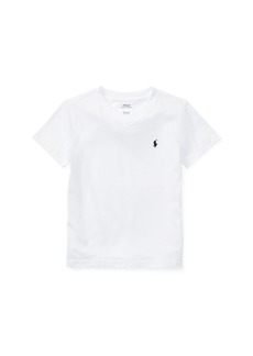 Ralph Lauren: Polo Polo Ralph Lauren Toddler and Little Boys Cotton Jersey V-Neck T-Shirt - White