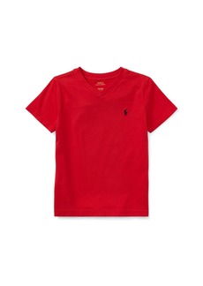 Ralph Lauren: Polo Polo Ralph Lauren Toddler and Little Boys Cotton Jersey V-Neck T-Shirt - Rl Red