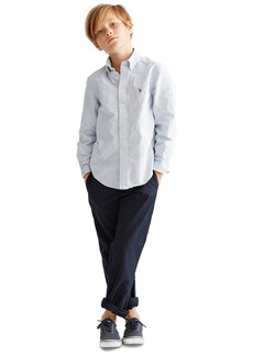 Ralph Lauren: Polo Polo Ralph Lauren Toddler and Little Boys Cotton Oxford Shirt - Light Blue Stripe