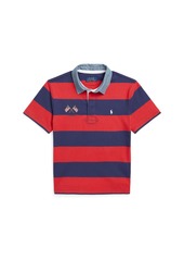 Ralph Lauren: Polo Polo Ralph Lauren Toddler and Little Boys Flag Striped Rugby Shirt - Evening Post Red, Boathouse Navy