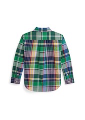 Ralph Lauren: Polo Polo Ralph Lauren Toddler and Little Boys Plaid Cotton Oxford Shirt - Multi