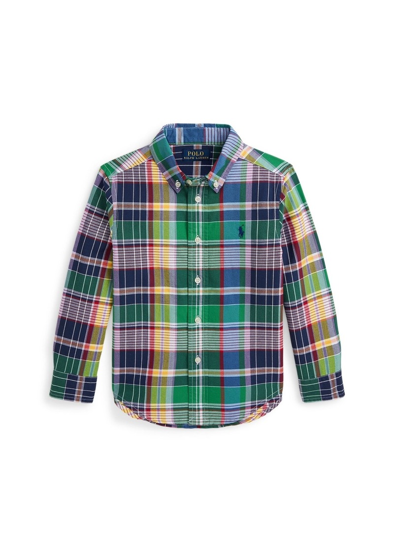 Ralph Lauren: Polo Polo Ralph Lauren Toddler and Little Boys Plaid Cotton Oxford Shirt - Multi