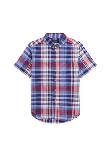 Ralph Lauren: Polo Polo Ralph Lauren Toddler and Little Boys Plaid Cotton Poplin Shirt - Blue, Red Multi