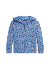 Ralph Lauren: Polo Polo Ralph Lauren Toddler and Little Boys Sailboat-Print Spa Terry Full-Zip Hoodie - High Tide, New England Blue