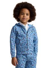 Ralph Lauren: Polo Polo Ralph Lauren Toddler and Little Boys Sailboat-Print Spa Terry Full-Zip Hoodie - High Tide, New England Blue