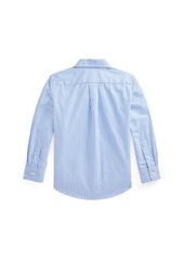 Ralph Lauren: Polo Polo Ralph Lauren Toddler and Little Boys Striped Cotton Poplin Shirt - Blue