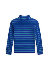 Ralph Lauren: Polo Polo Ralph Lauren Little and Toddler Boys Striped Cotton Quarter-Zip Pullover Sweatshirt - Nevis/Rl Navy