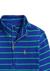 Ralph Lauren: Polo Polo Ralph Lauren Little and Toddler Boys Striped Cotton Quarter-Zip Pullover Sweatshirt - Nevis/Rl Navy