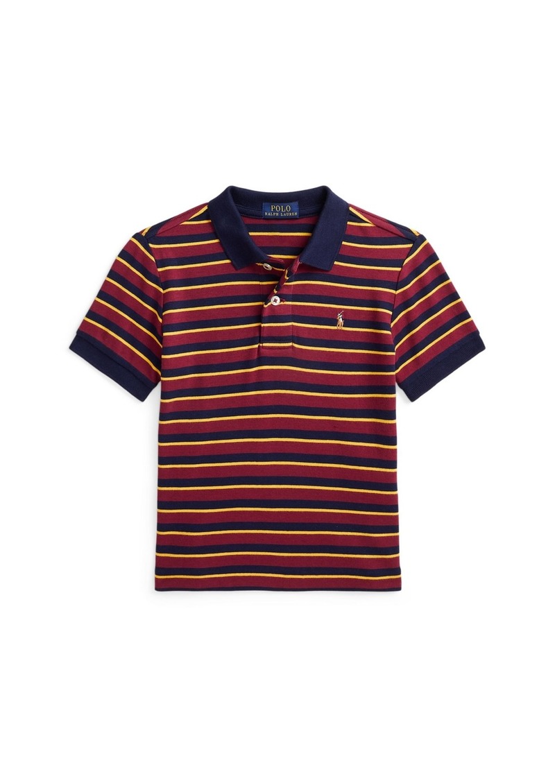 Ralph Lauren: Polo Polo Ralph Lauren Toddler and Little Boys Striped Soft Cotton Polo Shirt - Red Carpet Multi