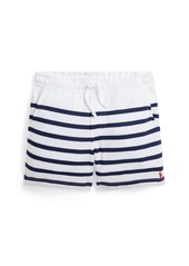 Ralph Lauren: Polo Polo Ralph Lauren Toddler and Little Boys Striped Spa Terry Drawstring Shorts - White, Spring Navy