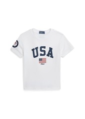 Ralph Lauren: Polo Polo Ralph Lauren Toddler and Little Boys Team Usa Cotton Jersey Tee - White