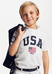 Ralph Lauren: Polo Polo Ralph Lauren Toddler and Little Boys Team Usa Cotton Jersey Tee - White