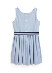 Ralph Lauren: Polo Polo Ralph Lauren Toddler and Little Girls Cotton Oxford Dress - Blue Hyacinth