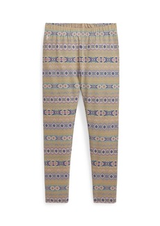 Ralph Lauren: Polo Polo Ralph Lauren Toddler and Little Girls Fair Isle Stretch Jersey Legging Pants - Valentines Fair Isle with Pink