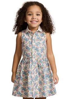 Ralph Lauren: Polo Polo Ralph Lauren Toddler and Little Girls Floral Cotton Oxford Shirtdress - Charlyn Floral
