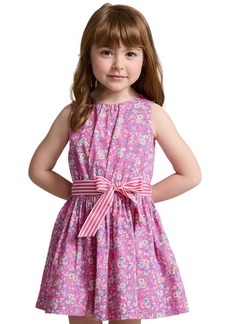 Ralph Lauren: Polo Polo Ralph Lauren Toddler and Little Girls Floral Cotton Poplin Dress - Palais Floral Hot Pink