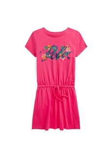 Ralph Lauren: Polo Polo Ralph Lauren Toddler and Little Girls Logo Cotton Jersey T-shirt Dress - Vibrant Pink