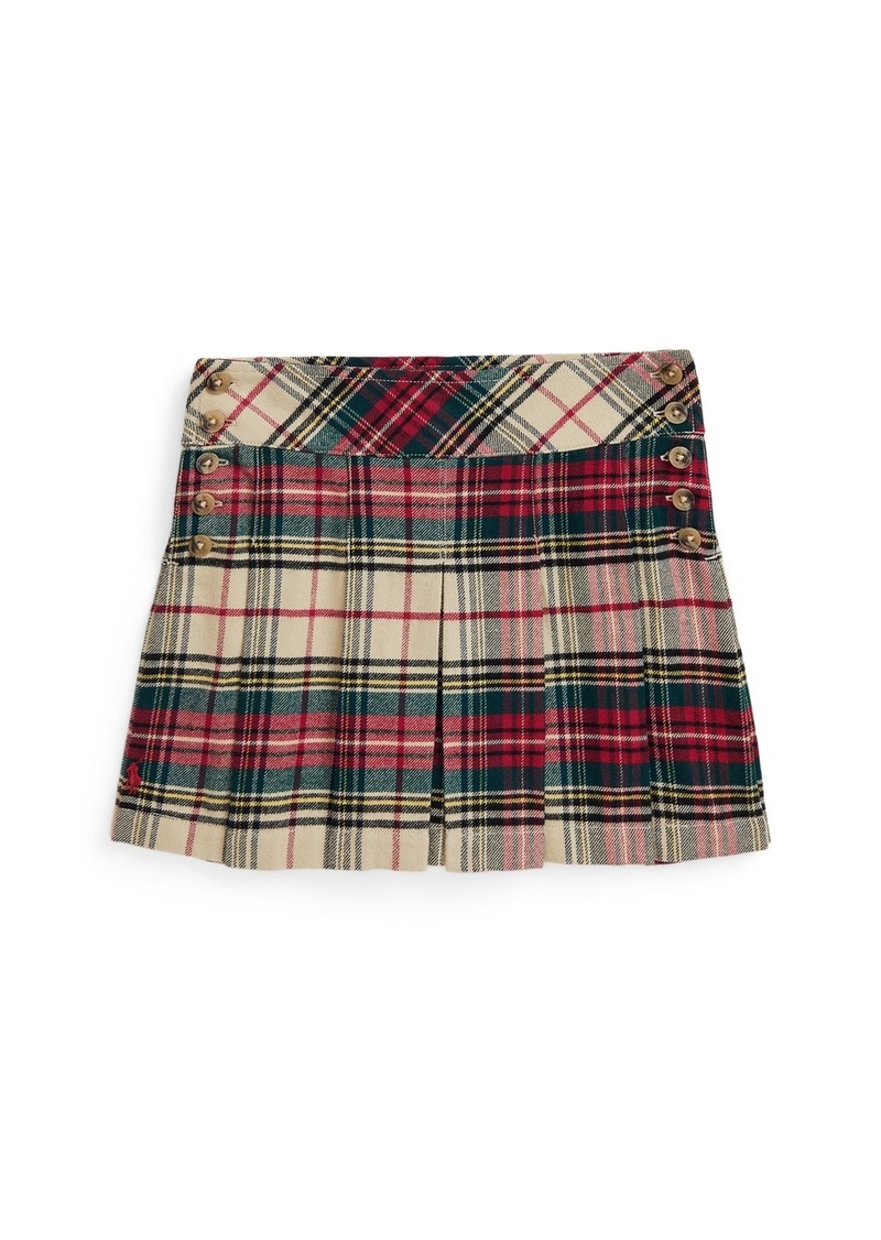 Ralph Lauren: Polo Polo Ralph Lauren Toddler and Little Girls Plaid Pleated Cotton Twill Skirt - Cream