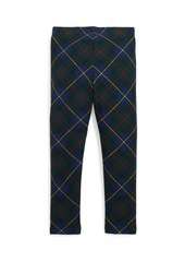 Ralph Lauren: Polo Polo Ralph Lauren Toddler And Little Girls Plaid Stretch Jersey Legging - Polo Tartan On Bias With Navy