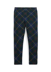 Ralph Lauren: Polo Polo Ralph Lauren Toddler And Little Girls Plaid Stretch Jersey Legging - Polo Tartan On Bias With Navy