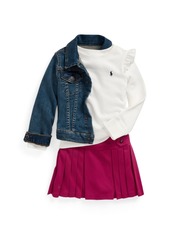 Ralph Lauren: Polo Polo Ralph Lauren Toddler and Little Girls Pleated Ponte Skort - PREPPY PINK