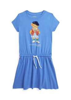 Ralph Lauren: Polo Polo Ralph Lauren Toddler and Little Girls Polo Bear Cotton Jersey Dress - New England Blue