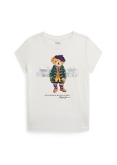 Ralph Lauren: Polo Polo Ralph Lauren Toddler and Little Girls Polo Bear Cotton Jersey Tee - DECKWASH WHITE